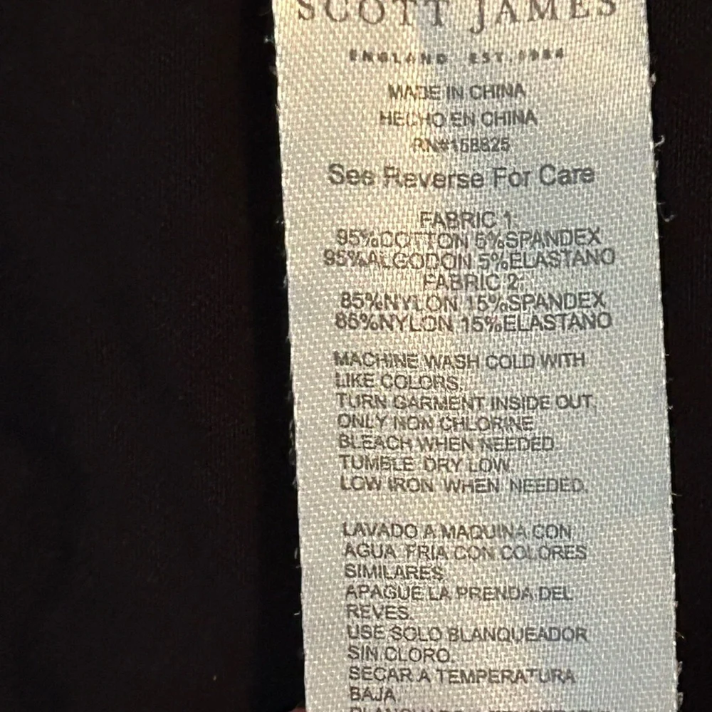 Scott James Men’s‎ Short Sleeve Black and Blue Polo Shirt Sz L